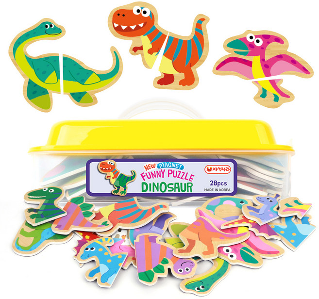 자석나라 NEW 자석 퍼니퍼즐 공룡, 1세트, 28피스