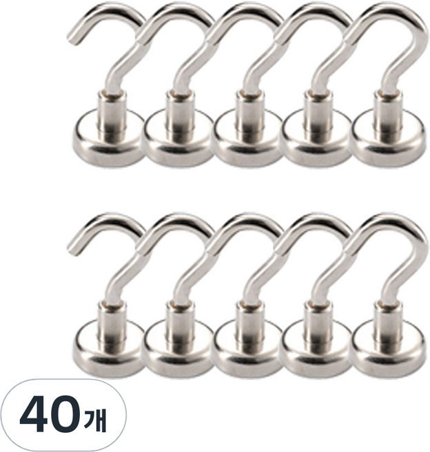 ROJI 초강력 네오디움 자석걸이 16mm, 40개