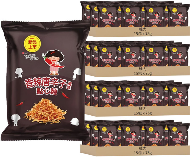 維力 張君雅小妹妹 點心麵 香辣唐辛子風味, 75g, 60包