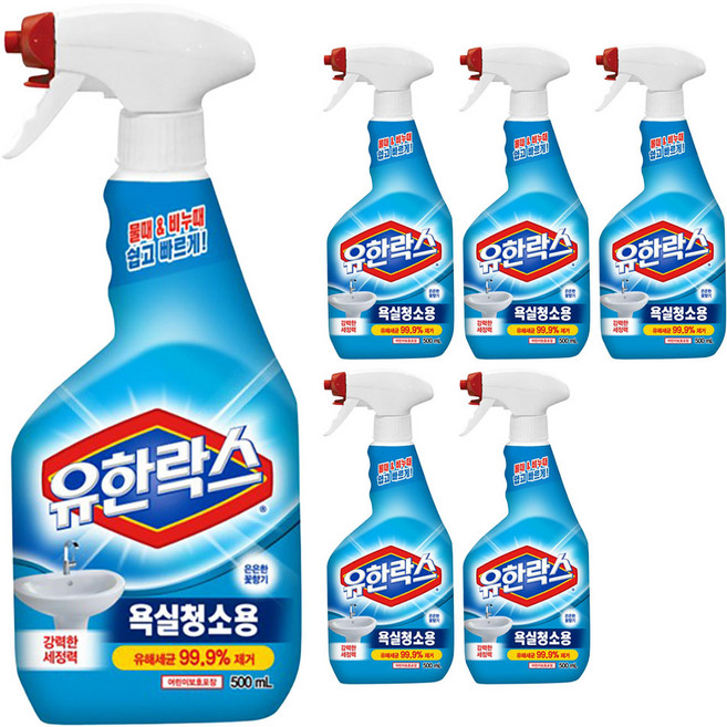 유한락스 욕실청소용 세정제, 500ml, 6개