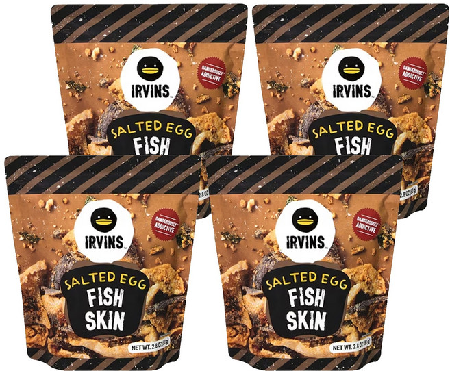 IRVINS 黑鴨 鹹蛋黃魚皮, 80g, 4包