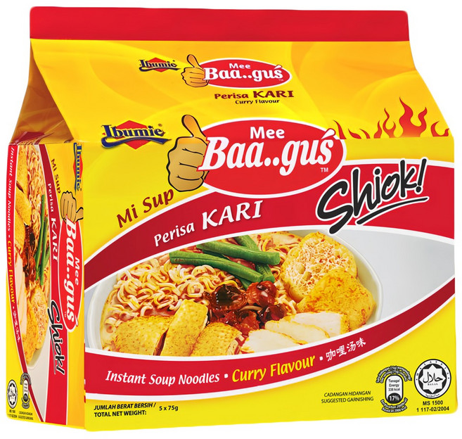 Ibumie 益福 Baagus 湯麵經濟包 咖哩風味 75g, 5包