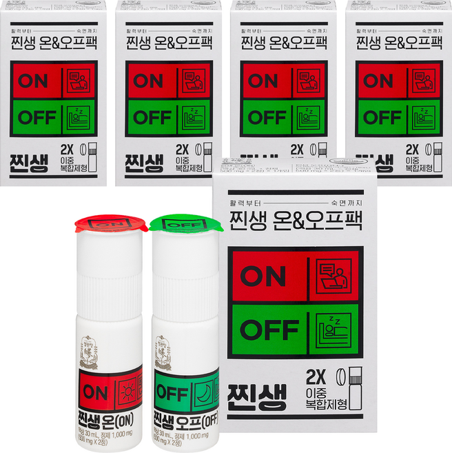 정관장 정품 찐생 온 30ml + 오프 30ml 세트 이중제형, 5세트, 1회분