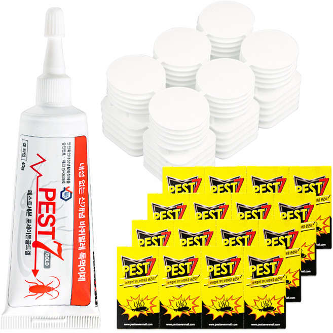 페스트세븐 겔 바퀴벌레 살충제 + 먹이캡 30p + 끈끈이 5p, 1세트, 40g