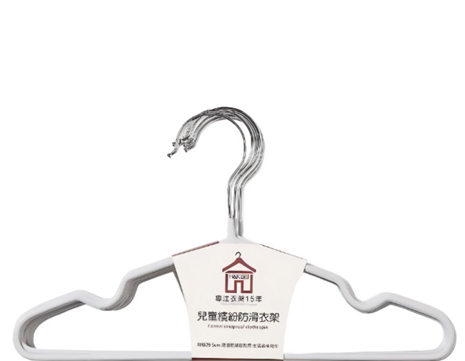 H&K 家居 兒童繽紛防滑衣架 29.5 x 16cm 10個, 灰色, 1組