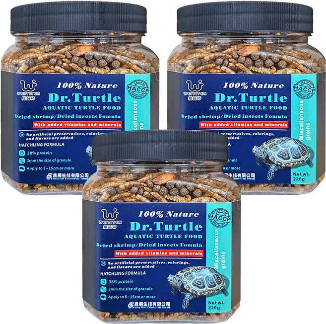 WEIYITER 維益特 台灣公司貨 水龜挑嘴雜糧飼料, 220g, 3罐