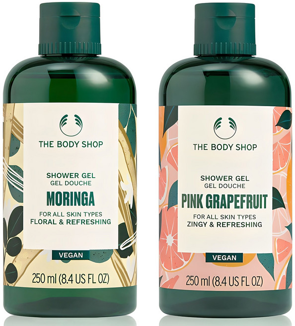 더바디샵 샤워젤 핑크 그레이프후룻 250ml + 모링가 250ml, 1개
