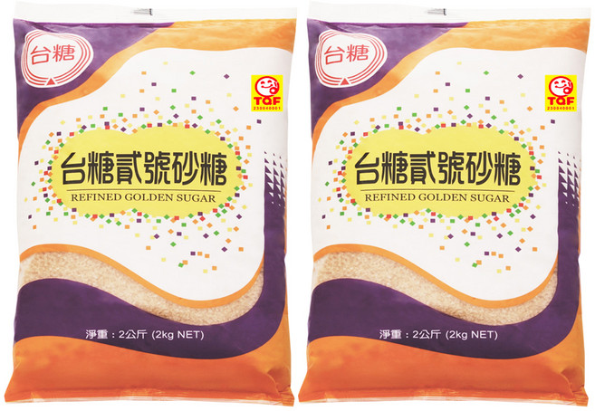 台糖 貳號砂糖, 2000g, 2包
