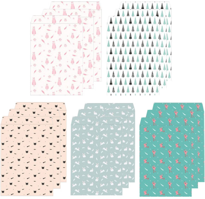 왈가닥스 페이퍼 기프트백 세트 ver.3, 혼합 색상, 1세트