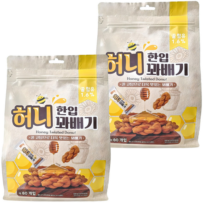 한입 허니 꽈배기, 520g, 2개