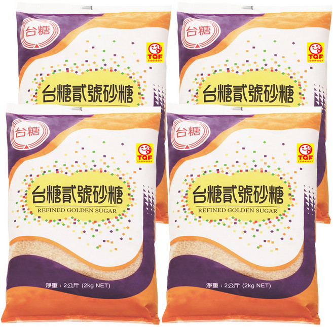 台糖 貳號砂糖, 2000g, 4包