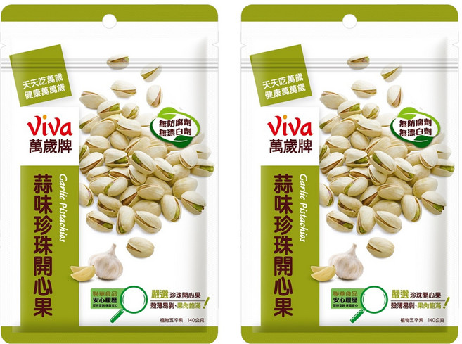 ViVa 萬歲牌 蒜味開心果, 100g, 2包