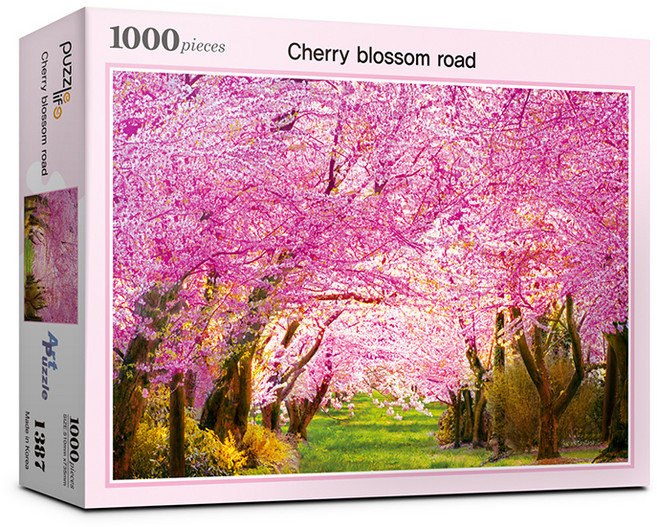 퍼즐라이프 직소퍼즐 PL1387, 1000피스, 벚꽃길, 1개