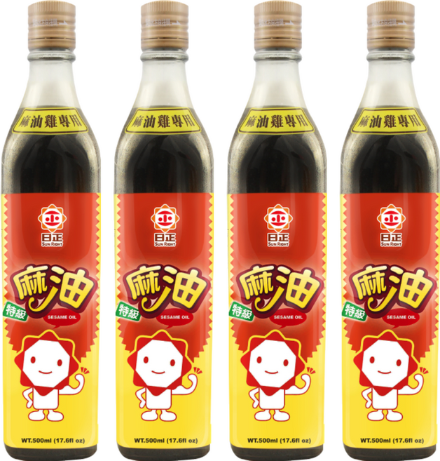 日正食品 特級麻油 麻油雞專用 500ml 台灣製造, 4瓶