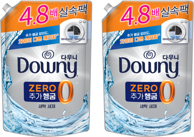 다우니 프리미엄 추가헹굼제로 액체형 세탁세제 리필, 1.4L, 2개