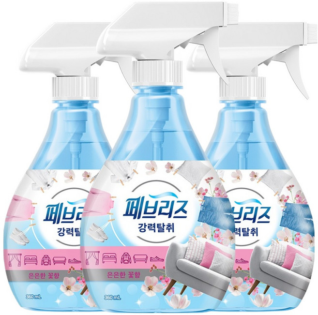 페브리즈 섬유탈취제 은은한 꽃향 본품, 360ml, 3개