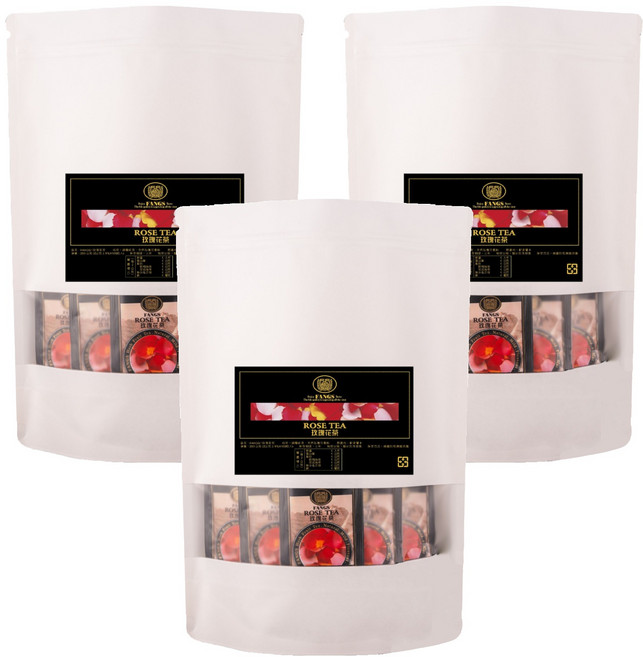 FANGS 方氏 玫瑰花茶 天然花草茶 口感溫和, 2g, 100包, 3袋