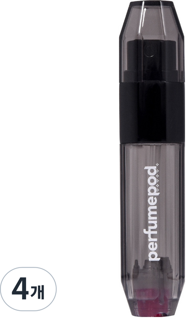 TRAVALO Perfume Pod 水晶按壓式補充便攜香水空瓶 5ml, 4個, 黑色
