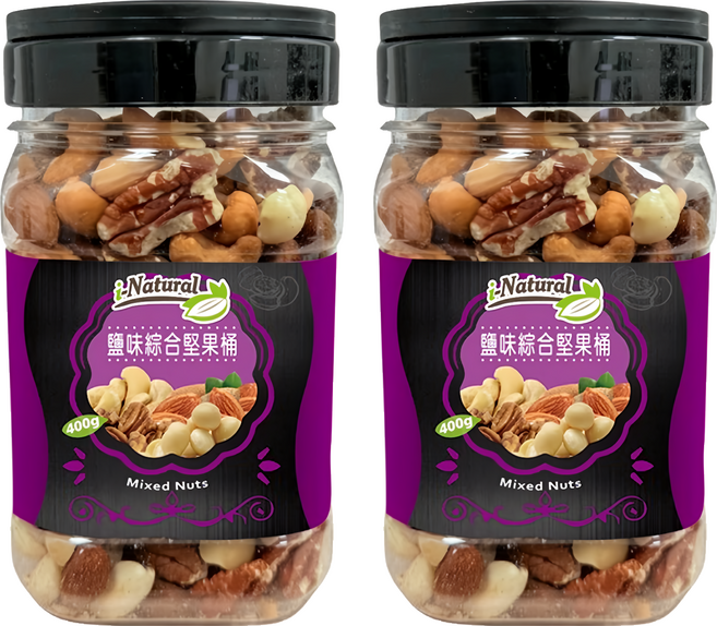 i-Natural 鹽味綜合堅果, 400g, 2罐