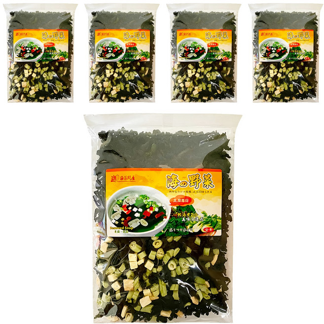 海藻問屋 海的野菜 豆腐蘑菇, 90g, 5包