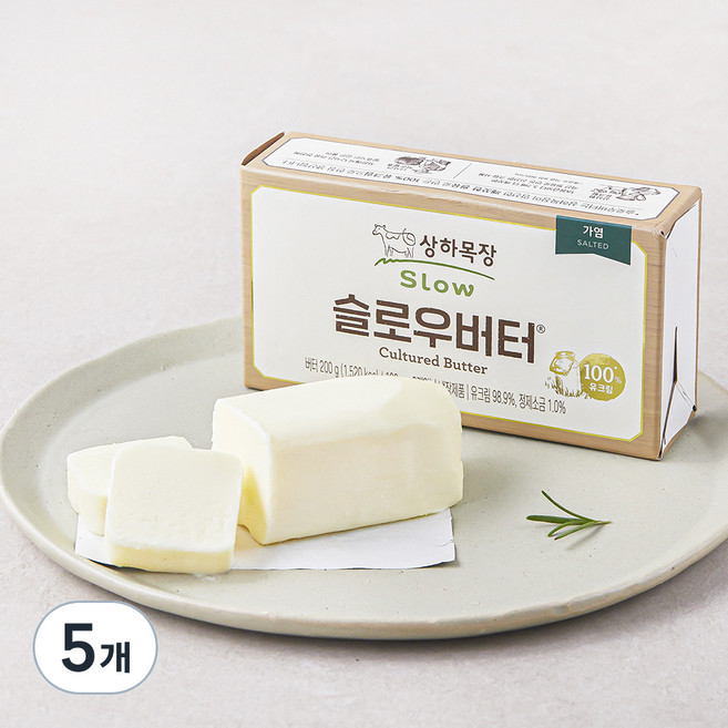 상하목장 슬로우 가염버터, 200g, 5개