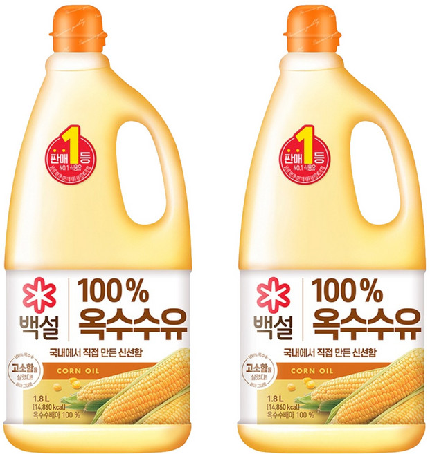 CJ BEKSUL 白雪 玉米油, 1.8L, 2個
