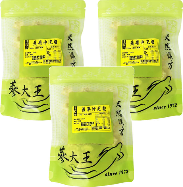 蔘大王 多C蘋果沖茶粒 蘋果丁, 150g, 3個, 1個裝