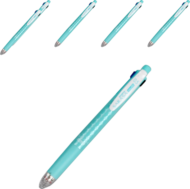제브라 볼샤 사라사 4+1 볼펜 0.5mm + 샤프 0.5 mm J4SA11, 블루그린, 6개