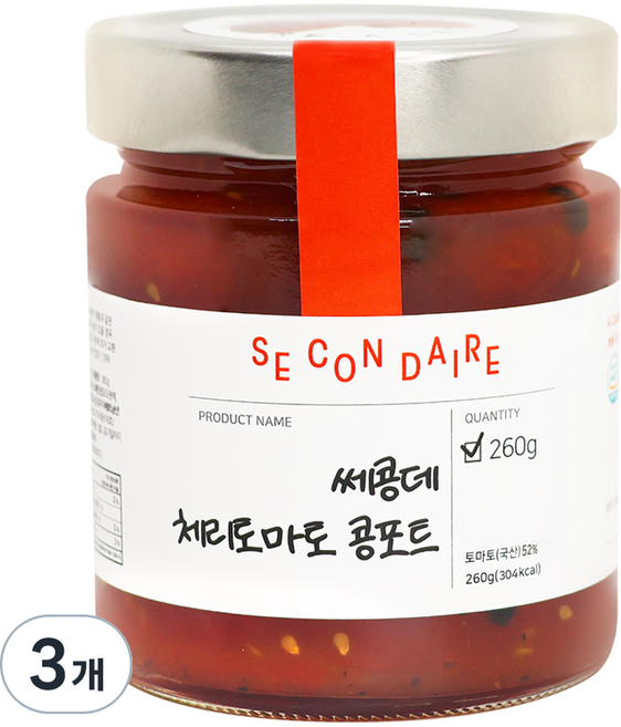 쎄콩데 체리토마토 콩포트, 260g, 3개