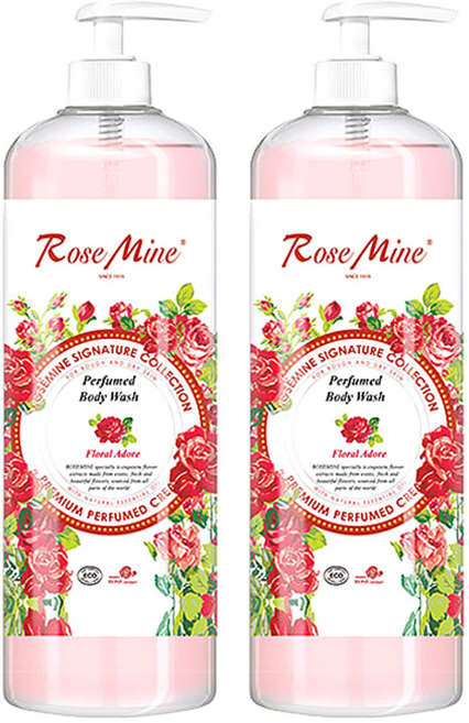 로즈마인 퍼퓸드 바디워시 플로럴어도르, 1L, 2개