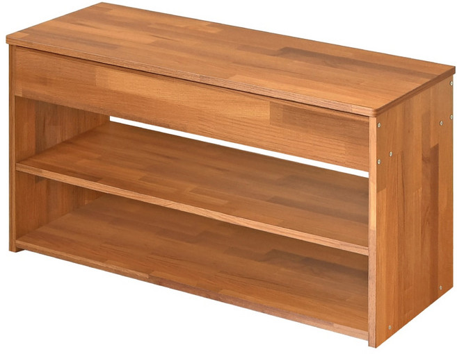 HOPMA 合馬家具 大容量加寬掀蓋式穿鞋椅, 拼版柚木