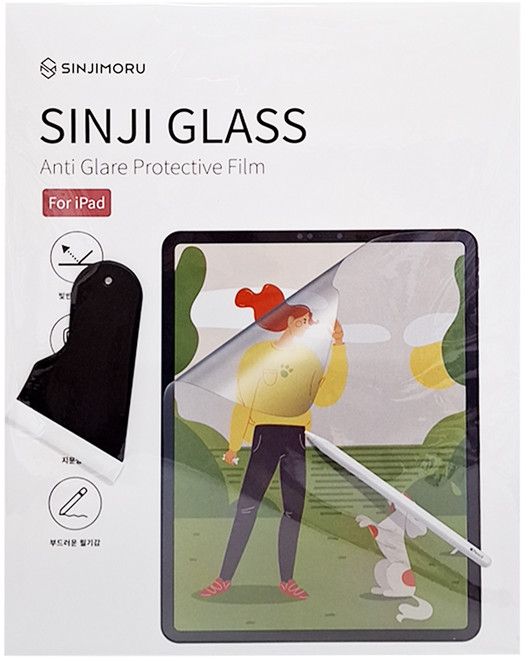 SINJIMORU 平板電腦低反光防指紋柔和書寫感螢幕保護貼組, 1組, 透明色