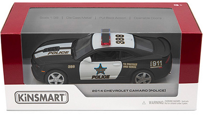 KiNSMART 2014 雪佛蘭 Camaro 警車玩具 KT5383P, 1個, 黑色