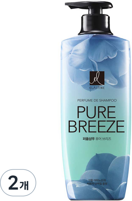 엘라스틴 퍼퓸 드 샴푸 퓨어 브리즈 로즈 앤 피오니향, 600ml, 2개