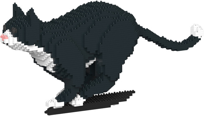 JEKCA 달리는 턱시도 고양이 블럭, 혼합색상, 1개