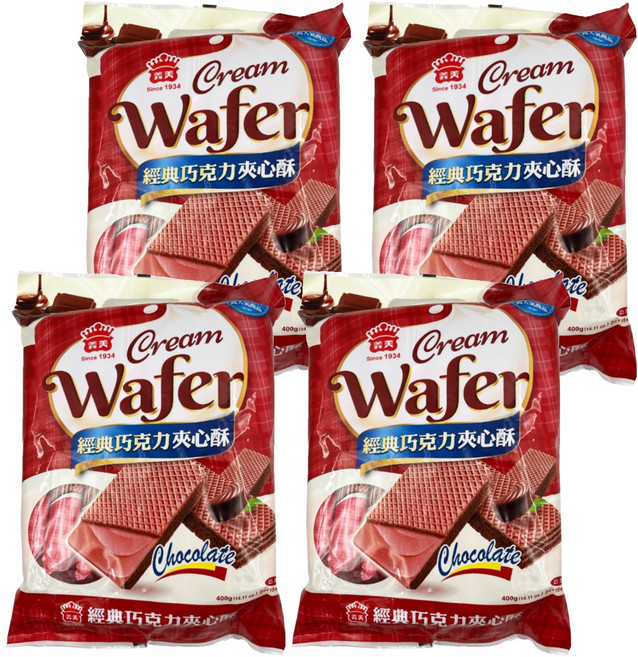 義美 夾心酥 巧克力, 400g, 4袋