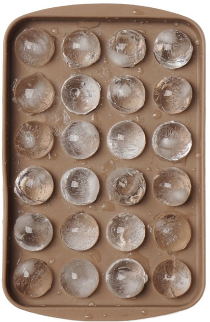 실리콘 아이스트레이 둥근볼 24구, 브라운, 1개
