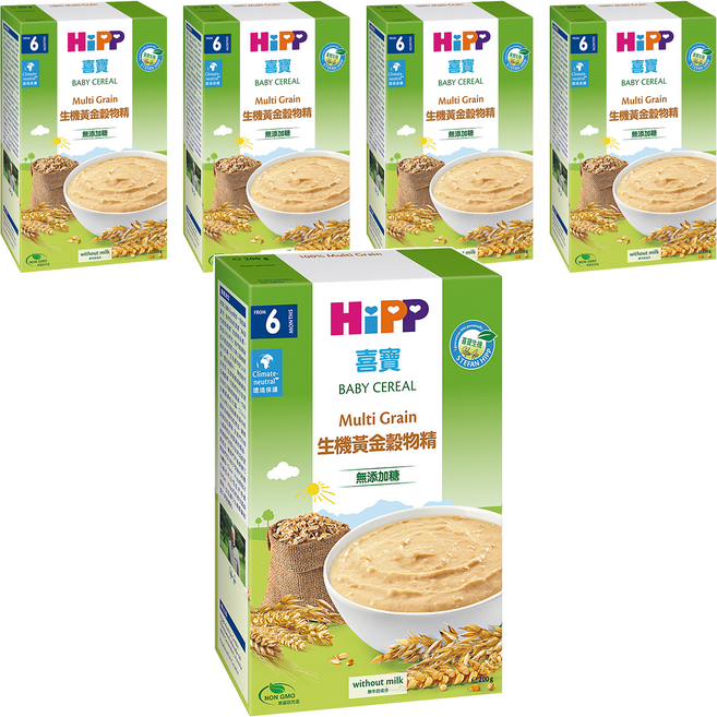 HiPP 喜寶 寶寶綜合黃金穀物精 6個月以上, 200g, 5盒