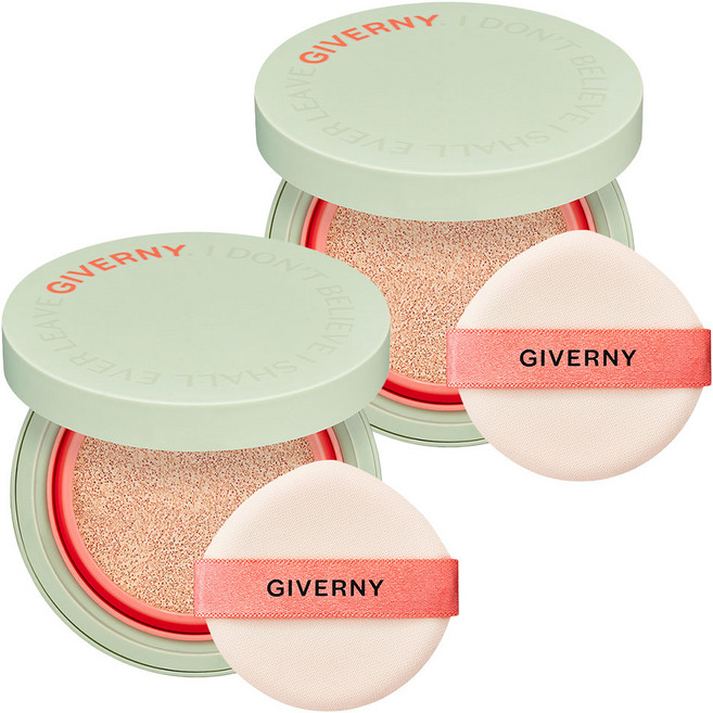 지베르니 밀착 커버 쿠션 파운데이션 12g, 21NW 라이트 베이지, 2개