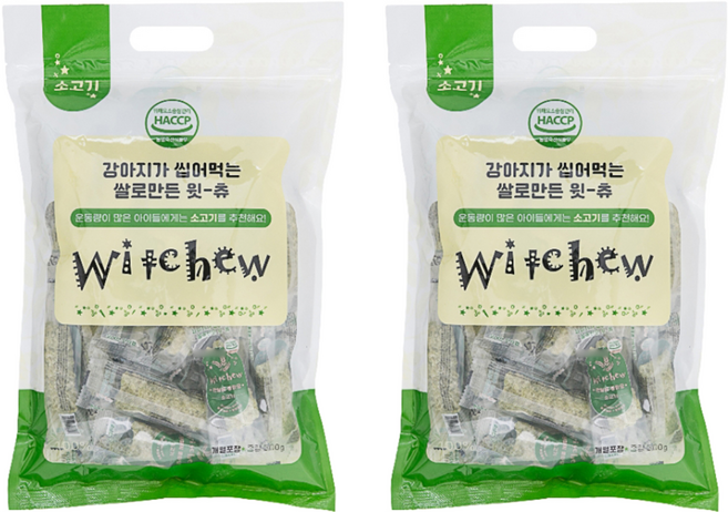 윗츄 강아지 덴탈껌, 소고기, 300g, 2개