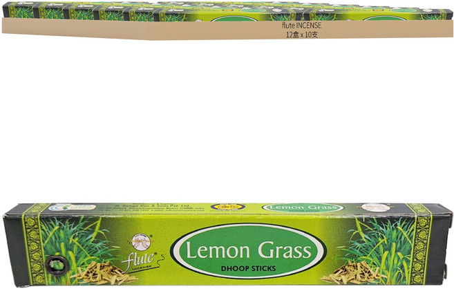 flute INCENSE 印度線香衣櫥香 10支 12盒, Lemon Grass 檸檬草