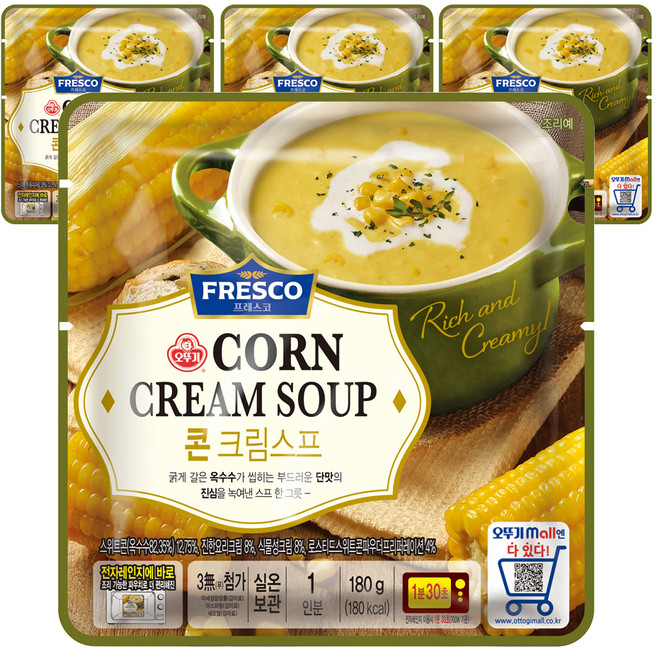 오뚜기 프레스코 콘크림스프, 4개, 180g