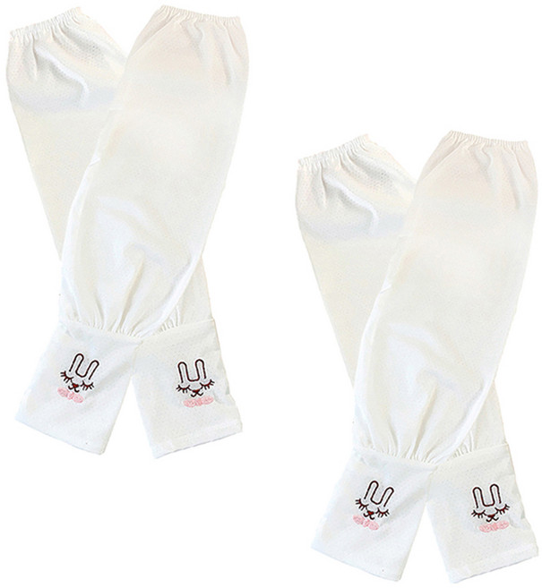 씨티컴퍼니 여성용 골프 운전 손등커버 팔토시 양손착용 세트, 화이트, 2세트