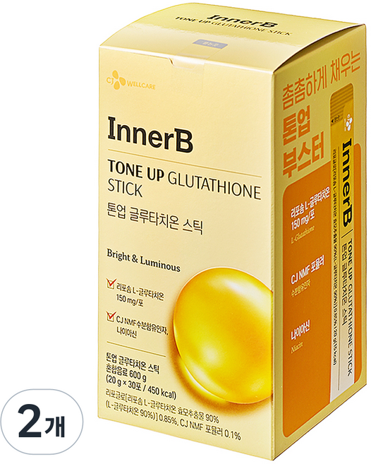 CJ웰케어 이너비 톤업 글루타치온 스틱 30p, 2개, 600g