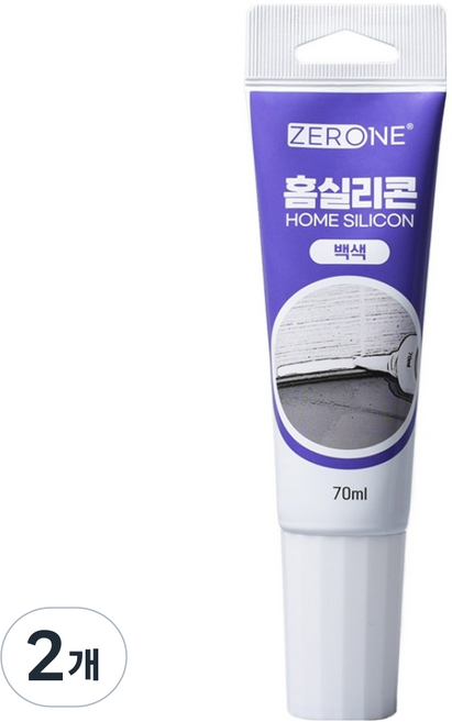 ZERONE 백색 짜서 쓰는 튜브형 홈실리콘 70ml Z1-132W, 2개