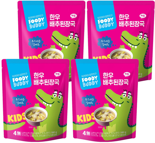 푸디버디 한우 배추된장국, 180g, 4개