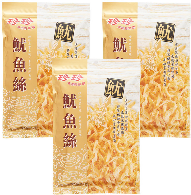 珍珍 魷魚絲, 80g, 3包