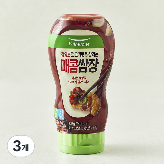 풀무원 튜브형 매콤 쌈장 (냉장), 360g, 3개
