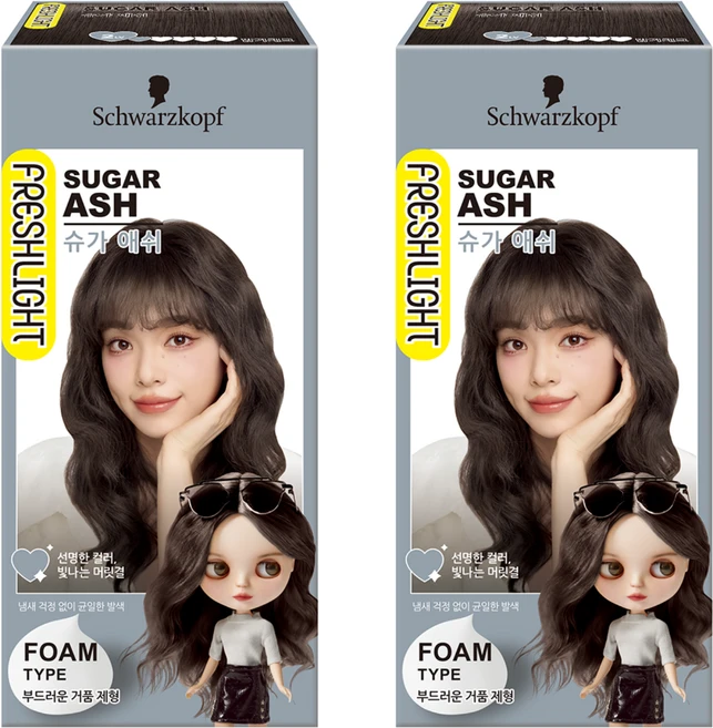 프레쉬라이트 폼 헤어칼라 염색약, 슈가애쉬, 2개 - 쿠팡