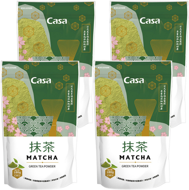 Casa 卡薩 抹茶粉, 180g, 4包